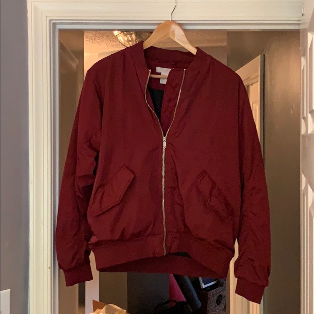 Burgundy Bomber Jacket